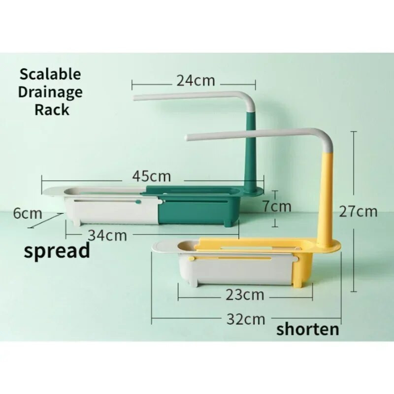 Teleskopinis virtuvės kriauklės indų stovas Laikymas indų kanalizacijos stovas kriauklė virtuvės organizatorius kempinė rankšluosčių laikiklis kriauklės lentyna virtuvės įtaisas