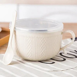 800 ml didelis nerūdijančio plieno makaronų dubuo su maisto talpykla rankena Ryžių dubuo sriubos dubenys Greito paruošimo makaronų dubuo su dangteliu Šaukštas F