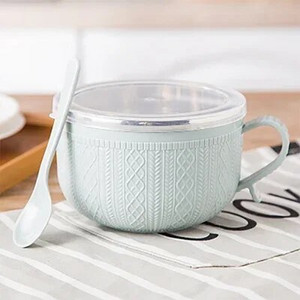 800 ml didelis nerūdijančio plieno makaronų dubuo su maisto talpykla rankena Ryžių dubuo sriubos dubenys Greito paruošimo makaronų dubuo su dangteliu Šaukštas F