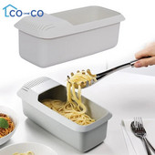 Makaronų dėžutės mikrobangų viryklė su sieteliu karščiui atsparus makaronų valties garintuvas Spagečių makaronų kepimo dėžutės įrankis Virtuvės priedai