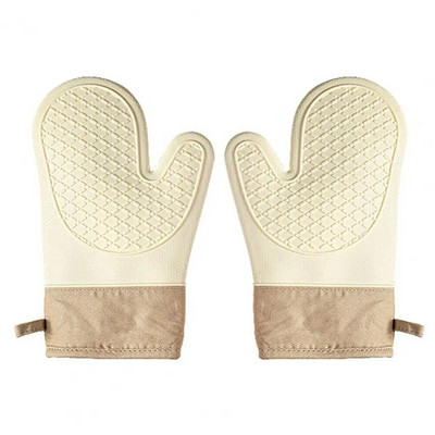 Sutirštintos skiautinių pirštinės nuo nuplikimo Pirštinės storos silikoninės krosnies izoliacinės pirštinės, karščiui atsparios, apsaugančios nuo nuplikimo virtuvėje