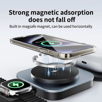 Πτυσσόμενη μαγνητική βάση ασύρματου φορτιστή 3 σε 1 για iPhone 15 14 13 12 Pro Max IWatch AirPods Pro Station Fast Charging