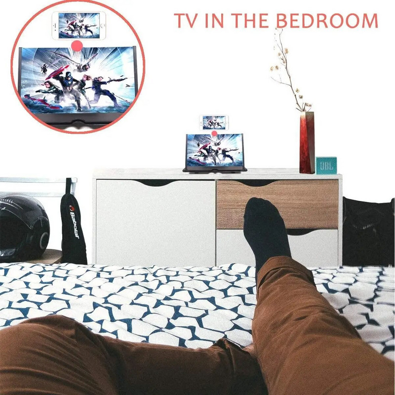 HD ekrano didinimas, skirtas Mobile Black 10" Sulankstomas nešiojamas reguliuojamas lauko stovyklavimo telefono ekrano stiprintuvas telefono priedai