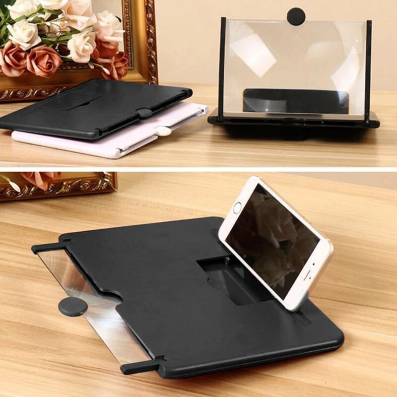 HD ekrano didinimas, skirtas Mobile Black 10" Sulankstomas nešiojamas reguliuojamas lauko stovyklavimo telefono ekrano stiprintuvas telefono priedai