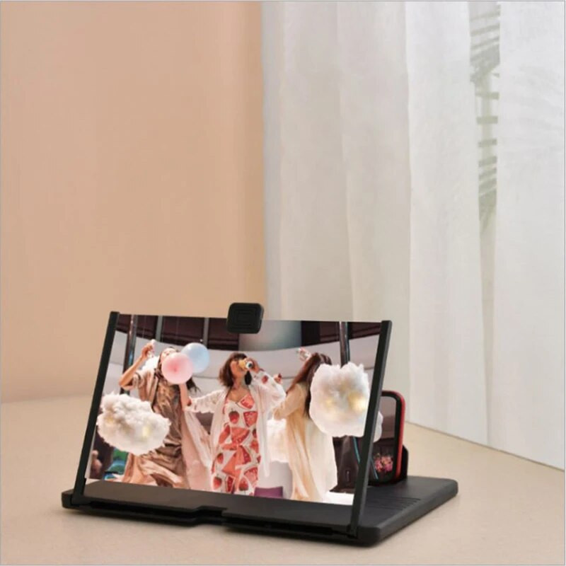 12 colių 3D mobiliojo telefono ekrano didintuvas HD vaizdo stiprintuvo stovo laikiklis Mobilus didinamasis sulankstomas stalinio kompiuterio laikiklis