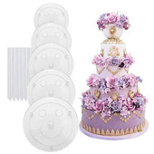 Plastikinių tortų kaiščių rinkinys Baltų tortų lazdelių atraminių strypų skyrimo lėkštės „pasidaryk pats“ kepimo priedai Stovas Tortų dekoravimo įrankiai