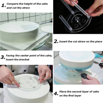 Комплект пластмасови пръти за дюбели за торта Бели пръчки за торта Поддържащи пръти Разделителни плочи Направи си сам Аксесоари за печене Поставка Инструменти за декориране на торти
