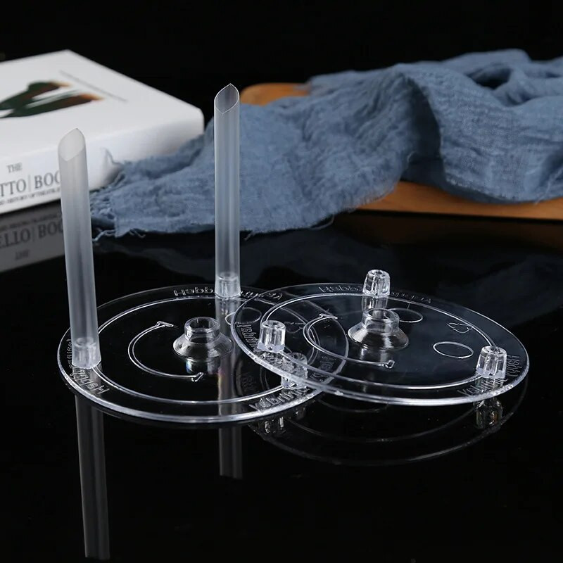 Plastikinių tortų kaiščių rinkinys Baltų tortų lazdelių atraminių strypų skyrimo lėkštės „pasidaryk pats“ kepimo priedai Stovas Tortų dekoravimo įrankiai