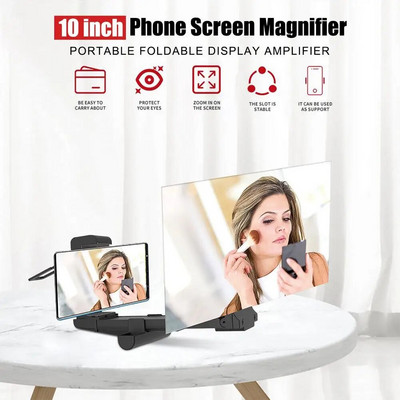 10inch Video Screen Amplifier Foldable Phone Screen Magnifier Smartphone Stand HD Stand Bracket Enlarge Stand Eyes Protection