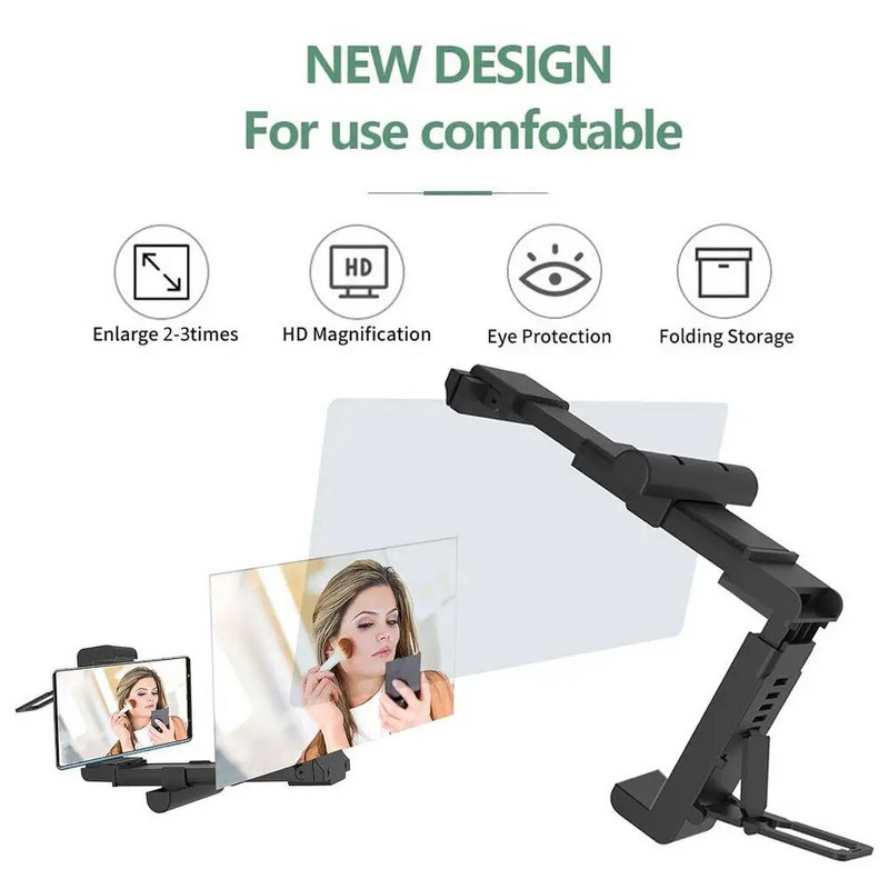 10 colių vaizdo ekrano stiprintuvas sulankstomas telefono ekrano didintuvas išmaniojo telefono stovas HD stovo laikiklis Padidinti stovą Akių apsauga