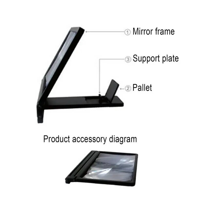 Telefono didintuvas HD telefono stiprintuvas su sulankstomu stovo laikikliu Nešiojamas stalinis laikiklis Stiklinis išmaniojo telefono laikiklis visiems išmaniesiems telefonams