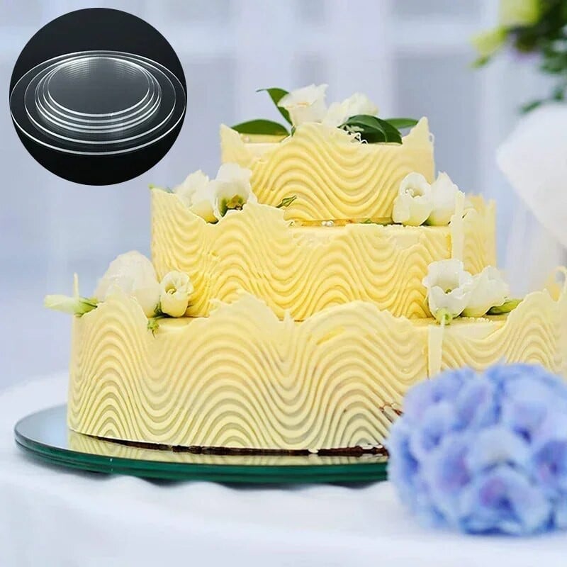 4/6/8/10 colių akrilo tortų diskas apvali lenta Happy Birthday tortai, apipjaustymo apskritimas, skaidrus perspex lakštų lėkštės dekoravimo įrankiai