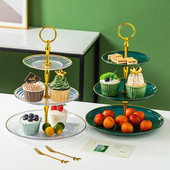 3 sluoksnių tortų stovas Gimtadienio vestuvių vakarėlio dekoras Desertų konditerijos stovai Stalo dekoravimas Saldainiai Vaisių lėkštės Plastikinis keksiukų padėklas