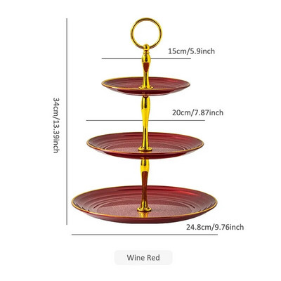 3 sluoksnių tortų stovas Gimtadienio vestuvių vakarėlio dekoras Desertų konditerijos stovai Stalo dekoravimas Saldainiai Vaisių lėkštės Plastikinis keksiukų padėklas