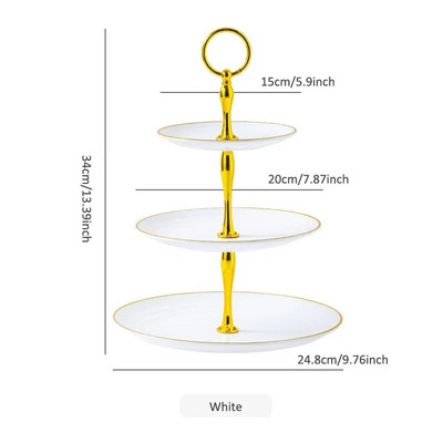 3 sluoksnių tortų stovas Gimtadienio vestuvių vakarėlio dekoras Desertų konditerijos stovai Stalo dekoravimas Saldainiai Vaisių lėkštės Plastikinis keksiukų padėklas