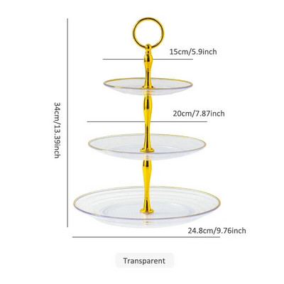 3 sluoksnių tortų stovas Gimtadienio vestuvių vakarėlio dekoras Desertų konditerijos stovai Stalo dekoravimas Saldainiai Vaisių lėkštės Plastikinis keksiukų padėklas