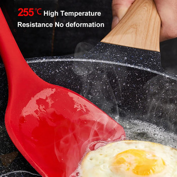 1 бр. Силиконова лопата, топлоустойчива дръжка, устойчива на висока температура, кухненски инструмент за готвене, лесен за почистване мек гел за храна