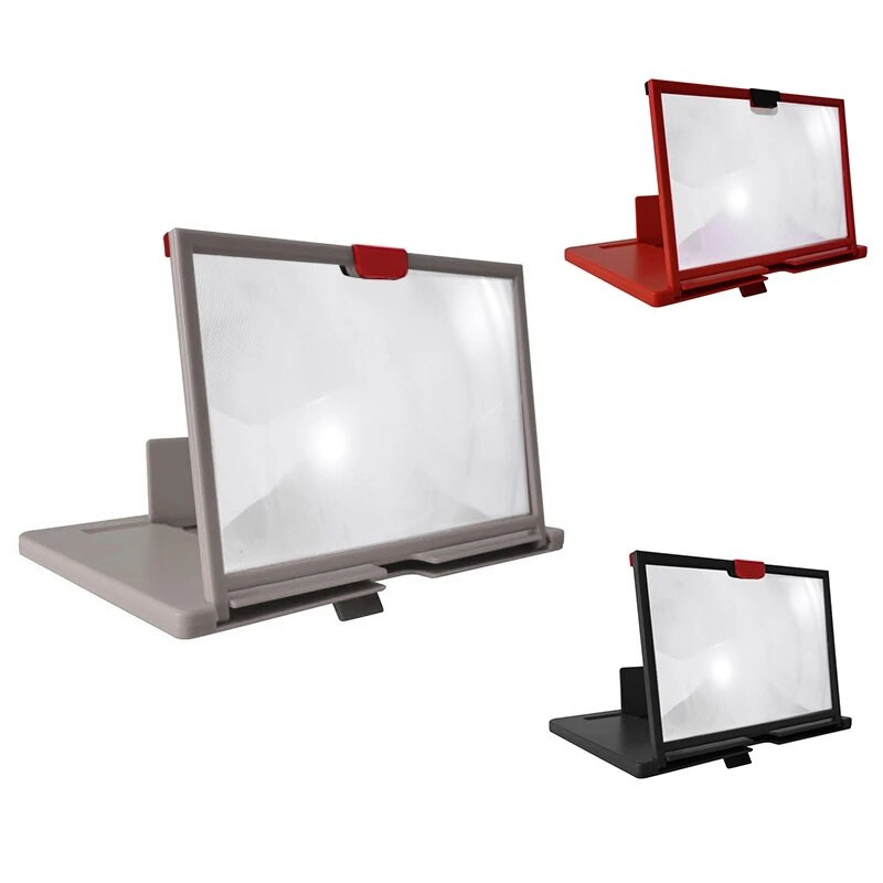 Mobiliojo telefono ekrano didintuvas 12 colių 3D HD vaizdo stiprintuvo stovo laikiklis su filmų žaidimų sulankstomu stalo laikikliu