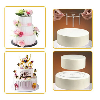 Многопластова акрилна поставка за витрини за торти сватбена торта поставка за десерти, разстояния между купчина скоба, декоративни сладкиши, прозрачна форма