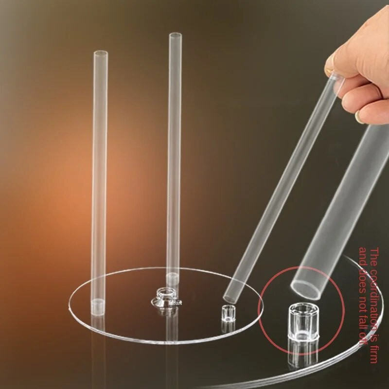 Daugiasluoksnė akrilo torto lentynėlė vestuvinių tortų desertų vitrinos tarpai tarp krūvelių laikiklis dekoratyvinis pyragas skaidrus pelėsis