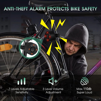 Νέος συναγερμός ποδηλάτου Ασύρματο αδιάβροχο συναγερμό κραδασμών ποδηλάτου USB φόρτισης σκούτερ μοτοσικλέτας Προστασία ασφαλείας κατά της κλοπής
