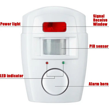Σύστημα συναγερμού ασφαλείας New-Home Ασύρματος ανιχνευτής +2x τηλεχειριστήρια Pir Infrared Motion Sensor Alarm Wireless Alarm Monito