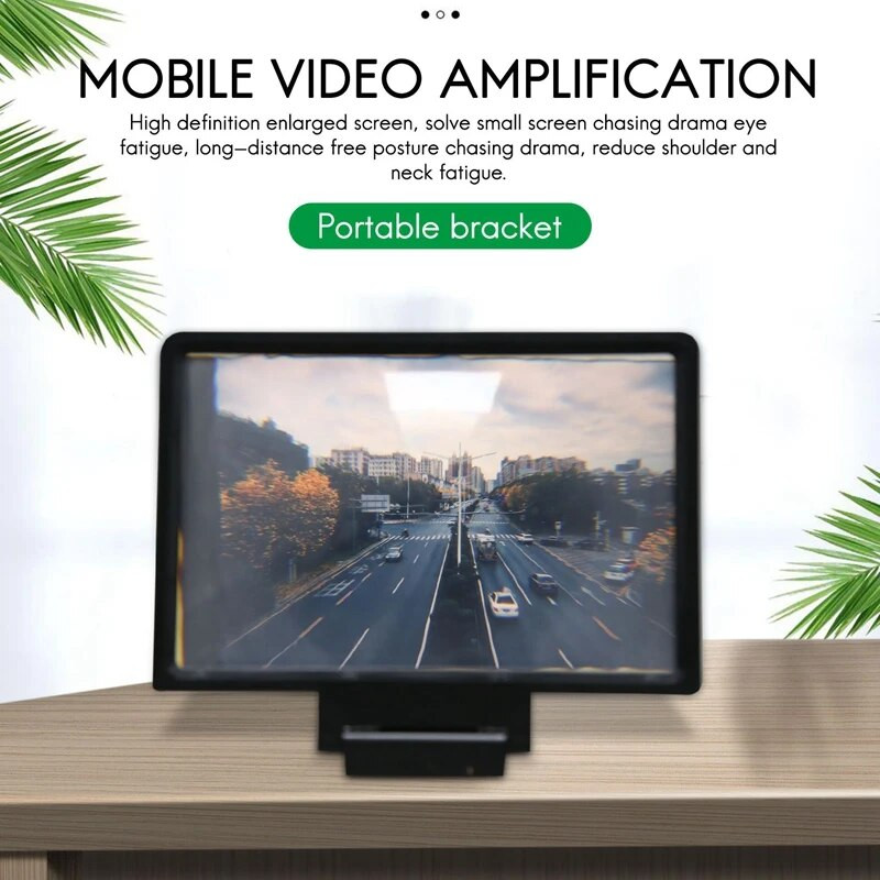 Mobiliojo telefono ekranas 3D stiprintuvas Didintuvas stiprinamas telefono ekranas 8 colių universalus visiems telefonams sulankstomas išplėtimo stovas