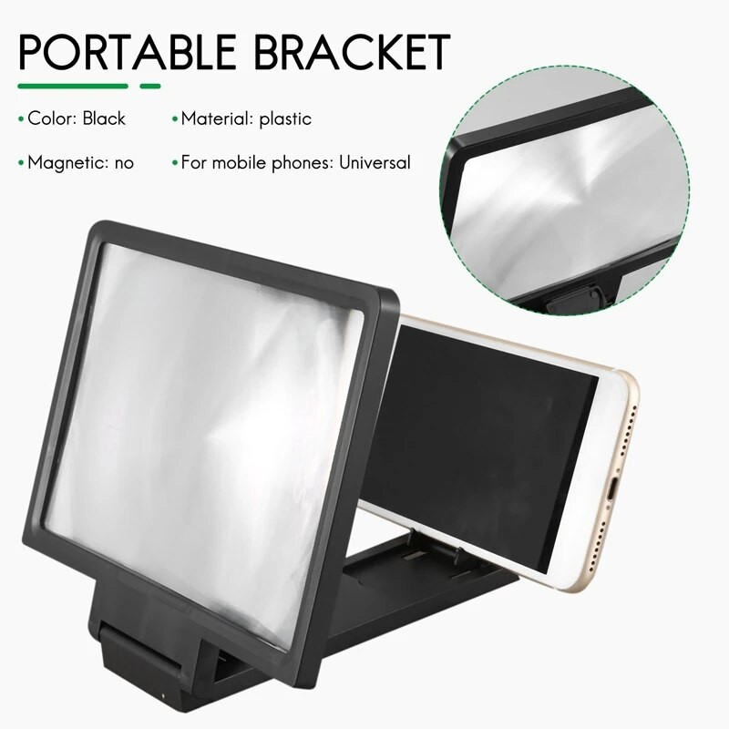Mobiliojo telefono ekranas 3D stiprintuvas Didintuvas stiprinamas telefono ekranas 8 colių universalus visiems telefonams sulankstomas išplėtimo stovas