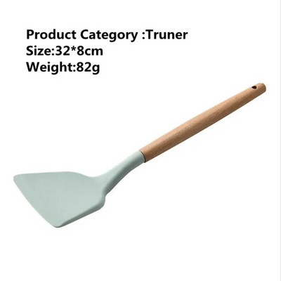 Silikoniniai gaminimo įrankiai rinkinys Vartytuvo žnyplės Sriubos šaukštas Mentele Šepetėlis Grandiklis Nelipnus Kastuvas Kiaušinių plaktuvas Virtuvės reikmenys Virtuvės reikmenys