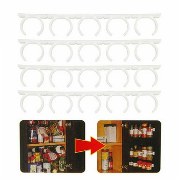 Кухненска поставка за съхранение на буркан за подправки Поставка за съхранение на обикновена щипка за бутилка Монтаж на стена Съставки Залепваща щипка Поставка с пет дупки