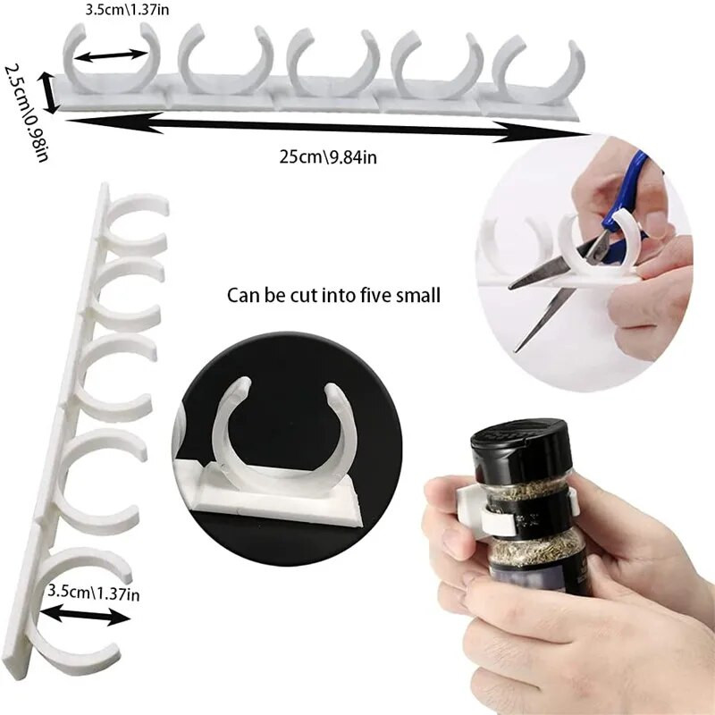 Virtuvės laikymo lentyna Prieskonių stiklainių laikymo lentyna Paprastas buteliuko spaustukas Sieninis ingredientas, lipnus spaustukas, penkių skylių laikiklis