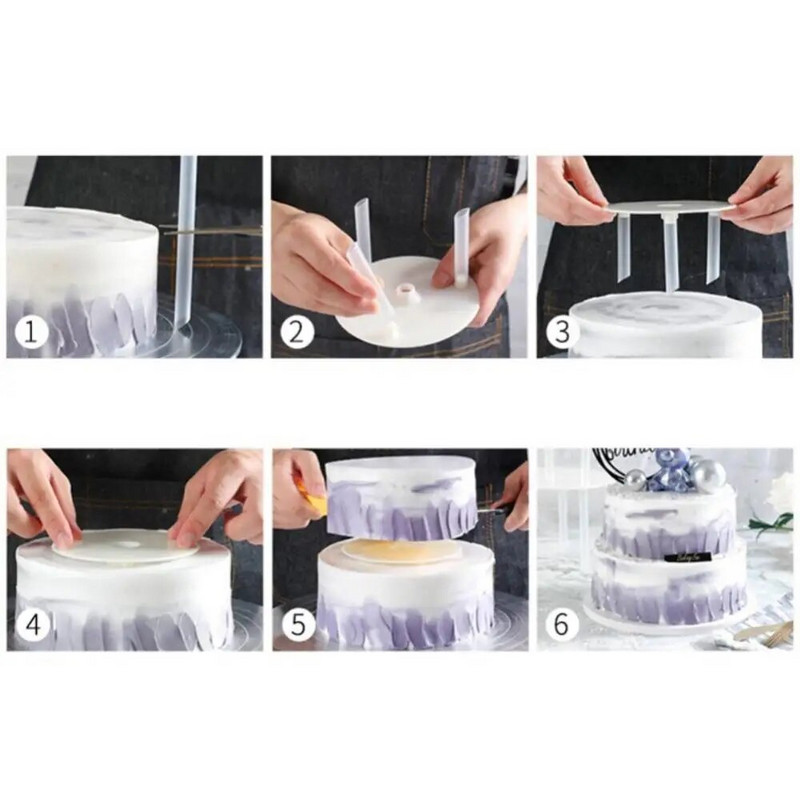 Apvalus desertinis stovas Daugkartinio naudojimo tortų kepimo įrankiai Lengvai valomi Maistiniai tortų dekoravimo rėmeliai Kepimo reikmenys Daugiasluoksniai
