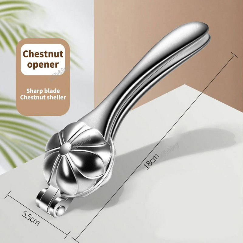 Gesztenyenyitó gép rozsdamentes acél gyorskapcsos diófogó gesztenyehüvelyvágó diótörő Sheller konyhai eszköz