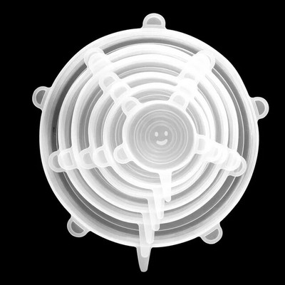 6 vnt./rinkinys Silikono gaiviai išlaikantys dangteliai daugkartiniai maisto švieži dangteliai Universalūs įvyniojami dubenėlio puodai Hermetiški virtuvės reikmenys 2021 m.