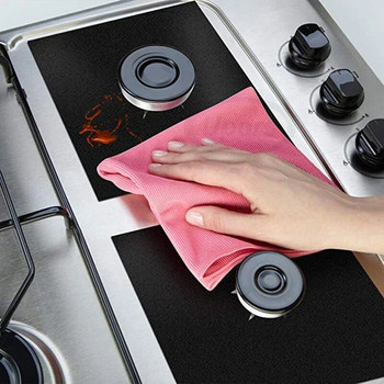 UPORS 4Pcs Επαναχρησιμοποιούμενο κάλυμμα κουζίνας υγραερίου 27*27cm Προστατευτικό κάλυμμα κουζίνας Αντικολλητικό κάλυμμα ασφαλείας στο πλυντήριο πιάτων