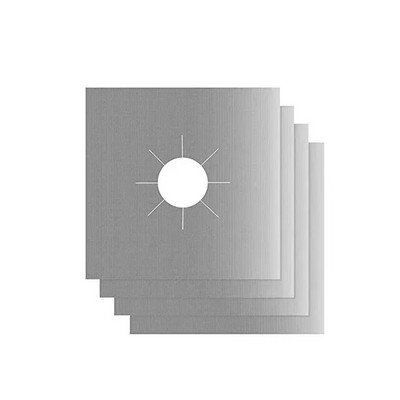 UPORS 4 vnt. Daugkartinio naudojimo dujinės viryklės dangtis 27*27 cm Viryklės apsauginis dangtelis Nelipnus plauti indaplovėje saugus įdėklas