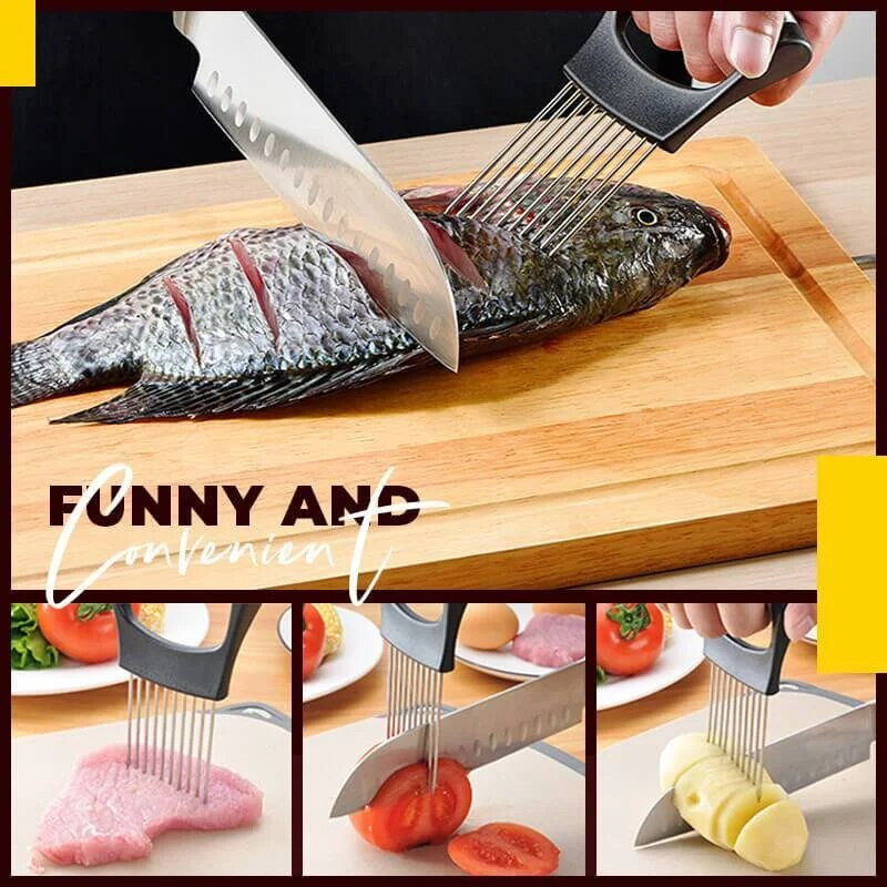 Food Slice Assistant θήκη λαχανικών από ανοξείδωτο χάλυβα Κόφτης κρεμμυδιού Κόφτης κρεμμυδιού Κόψας φρούτων ντομάτας Ασφαλές μαχαίρι κουζίνας Dropshippin