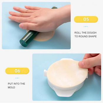 In1 Dumplings Maker Комплект инструменти за пресоване на тесто с форма за разточване на кнедли, ръчна машина за пресоване на кожата Кухненски аксесоари