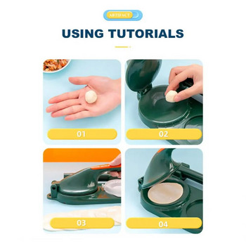 In1 Dumplings Maker Комплект инструменти за пресоване на тесто с форма за разточване на кнедли, ръчна машина за пресоване на кожата Кухненски аксесоари