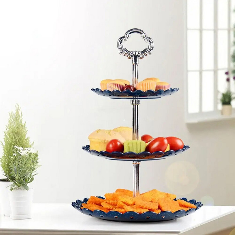 3 pakopų tortų stovas Popietės arbatos vestuvinės lėkštės Vakarėlio indai Kepiniai Plastikiniai padėklai, vitrinos, tortų dekoravimo įrankiai