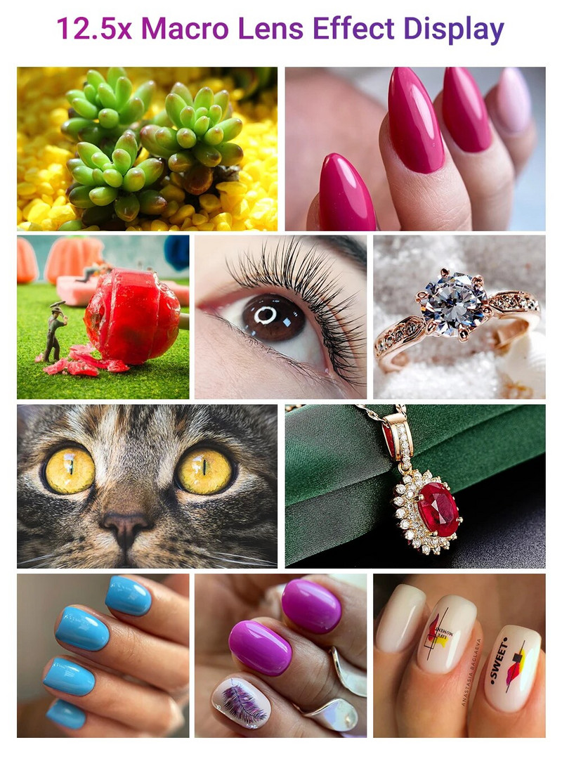 APEXEL, skirtas iPhone 13 mobiliojo telefono objektyvas, 0,45x itin platus kampas ir 12,5x makro Lentes 2in1 HD fotoaparato objektyvas, visų išmaniųjų telefonų priedai