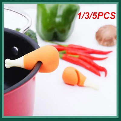 1/3/5PCS силиконов дизайн на моркови, устойчив на разливане тенджера, капак, поставка, държач, креативни преливни запушалки, повдигач на капака, кухненски аксесоари