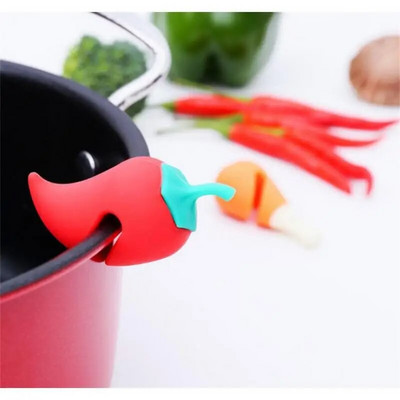 1/3/5 vnt. Silikoninio morkų dizaino, atsparus išsiliejimui puodo dangčio stovo laikiklis Kūrybiški perpildymo kamščiai dangtelio pakėlimo virtuvės priedai