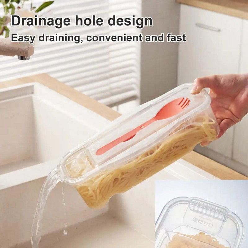 Mikrobangų krosnelė Makaronų makaronų kepimo dėžutė Karščiui atspari nusausinimas Šviežiai išsilaikantis daržovių maistas Garų dėžutė Virtuvės priedai