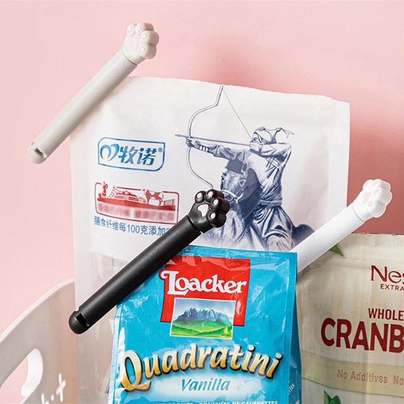 Stezaljke za vrećice za mačju šapu u obliku crtane mačje šape Stezaljka za pakiranje hrane s dobrim brtvljenjem Kuhinja 6 kopči za zatvaranje vrećice za kruh za kućni ured