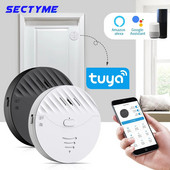 Sectyme Tuya Smart WiFi langų durų signalizacijos vibracijos jutiklis 130dB stiklo dūžimo vibracijos jutiklis, namų saugos signalizacijos detektorius