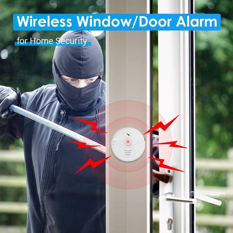 Sectyme Tuya Smart WiFi langų durų signalizacijos vibracijos jutiklis 130dB stiklo dūžimo vibracijos jutiklis, namų saugos signalizacijos detektorius
