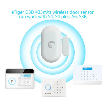 eTIGER ES-D3D Безжична контактна аларма за врата/прозорец, прозорец, врата, сензорен детектор за eTiger Alarm