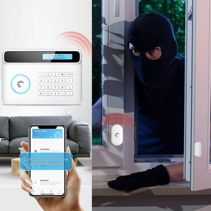 eTIGER ES-D3D belaidis durų / lango kontaktinis signalizacijos lango durų jutiklis, skirtas eTiger signalizacijai