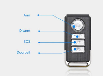 Darho Door /Window Home Security ABS Wireless 2Τηλεχειριστήρια 8 Συναγερμοί Σύστημα μαγνητικού αισθητήρα Home Κουδούνι πόρτας με υψηλό ντεσιμπέλ
